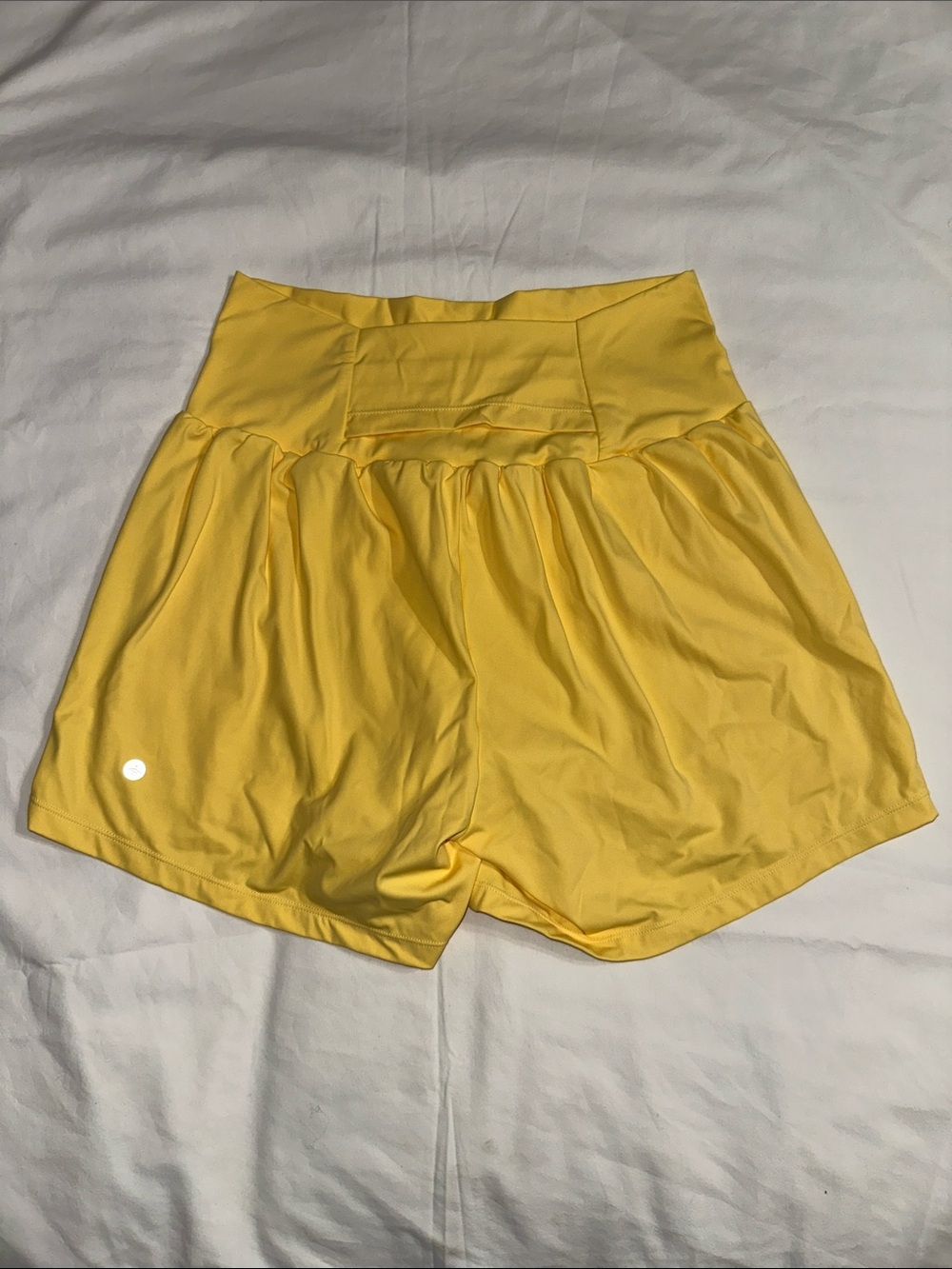 HALARA Yellow High-Waist Long Dual Shorts - L